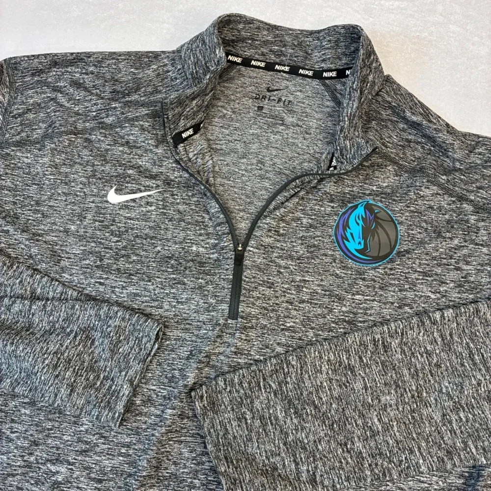 Nike Quarter Zip Pullover Mens Large Grey Dallas Mavericks Dri-FIT Space Dye NBA